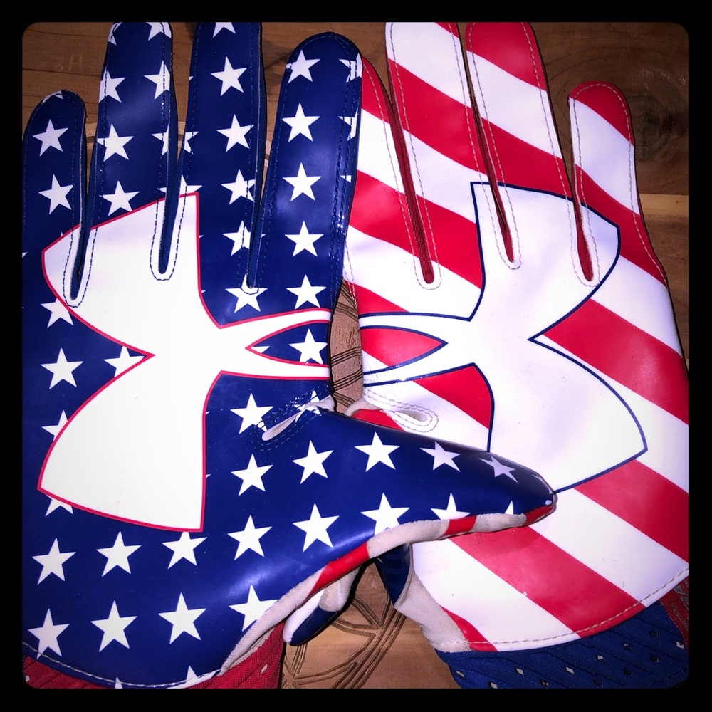 Under Armour American Flag Football Gloves